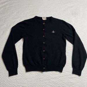 Vivienne Westwood Women's Cardigan Size S Black Wool Blend Long Sleeve Italy